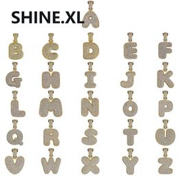 Nova moda 18k banhado a ouro nome personalizado letras iced out pingente colar com corrente de corda personalizado para men239g