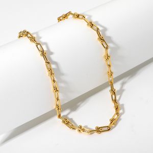 Nieuwe mode 18K vergulde roestvrijstalen sieraden handgemaakte ketting geometrie populaire ketting voor vrouwen
