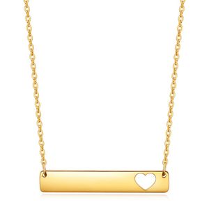 Nouveau Mode Creux Coeur Bande Pendentif Collier 18K Plaqué Or Titane En Acier Inoxydable Femmes Colliers pour Femmes Bijoux En Gros Anniversaire Saint Valentin Cadeau