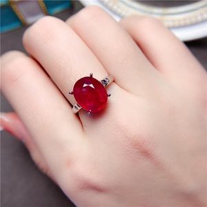 Nieuwe mode 2022 Clusterringen natuurlijke ruby ​​ring 10 12mm duif bloed rood 925 Sterling zilveren luxe sieraden romantisch cadeau voor vrouwen goud 18k