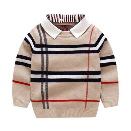 Nieuwe mode 2022 Kids designer fashion vest trui geruit gebreid katoenen trui kinderen bedrukte truien jumper wolmengsels jongens meisjes c