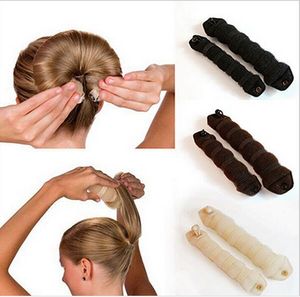 Nueva moda 20 piezas (10 juegos) Esponja para peinar el cabello Donut Bun Maker Magic fácil de usar Ex Ring Shaper Styler Accesorios para el cabello Herramienta 3 colores