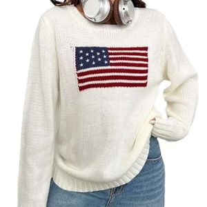 Nouvelle mode 23ss pull de luxe dames hommes tricotés - drapeau américain hiver haut de gamme marque confortable pull 100% coton pull populaire