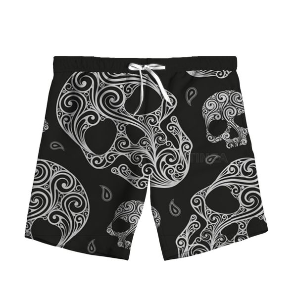 Nueva moda 3D estampado Paisley Bandana mujer hombres verano playa pantalones cortos sueltos pantalones casuales poliéster talla grande S-7XL 003