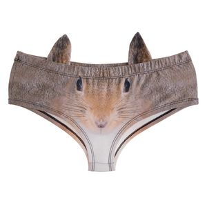 Nieuwe Mode 3D Gedrukt Cartoon Animal Femme Sexy Ondergoed Vrouwen Calcinha Feminina met Oren Cute Slipje Slipers Thong