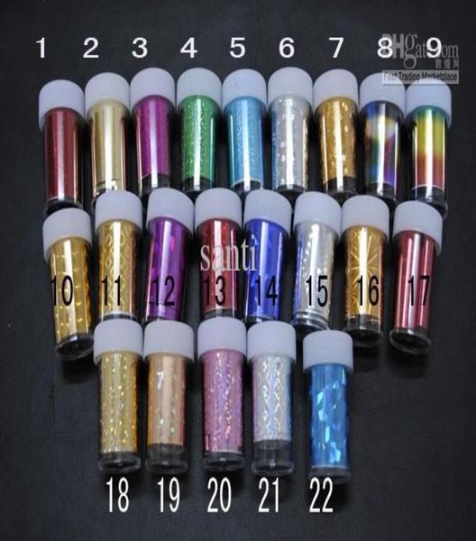 Nuevo moda 46 diseños Coloros de mezcla de 4 cm x 120 cm Cail de transferencia de uñas Conjunto de la uña decoración de uñas 3D 1169112