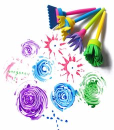 Nouvelle mode 4PcsSet dessin jouets jouets créatifs drôles pour enfants fleurs bricolage Graffiti éponge Art fournitures brosses joint peinture outil 1389216