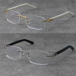 Nouvelle mode 8200757 Lunettes de soleil sans monture Cadres de lecture Lunettes de planche blanche C Décoration Cadre en or 18 carats Lunettes presbytes Hommes My2738