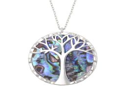 Pendentif arbre de vie en argent Sterling 925, nouvelle mode, coquille d'ormeau naturel, collier Glamour pour femmes, bijoux de mariage 4123967