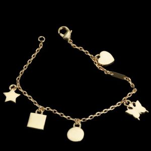 Nouveaux accessoires de mode étoile amour papillon carré rond pendentif bracelets