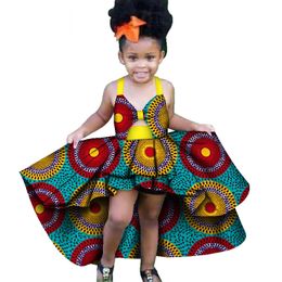 Moda África Ropa para niños Dashiki Vestidos lindos para niñas Bazin Ruffles Ropa tradicional africana Vestidos para niños africanos WYT277