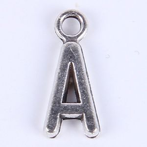 Nieuwe mode Antiek zilver koperen vergulde metalen legering Hot Selling A-Z alfabetbrief A Charms Drijvend 1000 pcs Lot #01x 2943