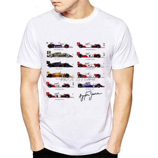 Nouveau Mode Ayrton Senna Cars Fans T-shirt hommes Voiture de course Imprimer T-shirts D'été À Manches Courtes Chemises Tops Catholicisme Tees T-Shirt 210409