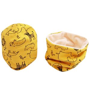 Nieuwe Mode Baby Cap Set Cartoon Owl Stars Head Cover Spring Warmeck Collar Kids Mutsen Sets Katoenen Kinderen Hoeden Sjaal