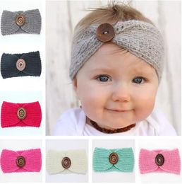 Nieuwe mode baby meisje gebreide haak tulband hoofdband warme hoofdbanden haaraccessoires voor pasgeborenen haarband kinderen kind hoofddeksels