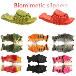 Nouvelles sandales de plage de mode pour femmes hommes chaussures d'été plates dames diapositives de homard souples 15 cm-28 cm pantoufles familiales sandales d'animaux pour femmes