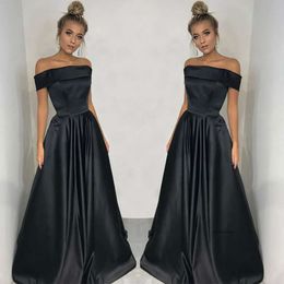 Nieuwe mode zwarte meisjes een lijn avondje uit schouderplekken formele jurken prom jurken speciale ocn jurk 0430