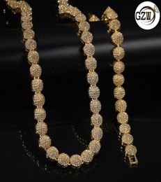 Nouvelle mode Bling Diamond Cone Mens Gold plaqué Collier Hip Hop Rappeur Hippestone Chaînes Cadeaux de bijoux pour les gars 6688188