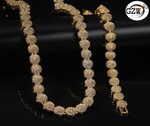 Nouvelle mode Bling Diamond Cone Mens Gold plaqué Collier Hip Hop Rappeur Hippestone Chaînes Cadeaux de bijoux pour Guys Men 9243369
