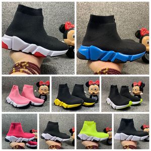 Nouvelle mode garçons filles chaussette enfant chaussures de bébé décontractées chaussures de sport en plein air Paris designer triples léger respirant noir blanc classique rose vert école lente baskets