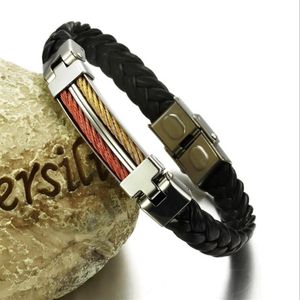 nouveau bracelet de mode bijoux décontractés lot mixte cadeau couleur entière correspondant à la couleur couture bracelet en cuir pour hommes de mode pour lo316e