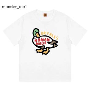 Nieuw modemerk Human Made Designer Men's T-Shirts Cartoon Tiger Flying Duck Panda Dog Pig Slub Katoen Korte mouwen T-shirts voor mannen Women Summer Beach 4439