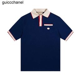 Nueva marca de moda piquet de lujo con icono G entrelazado maglietta magliette camiseta ropa vintage cuello ropa polo de diseñador para hombre