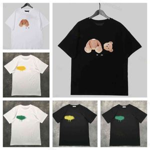 Nieuw modemerk Pa Palms/engel teddybeer katoenen oversized losse T-shirt met korte mouwen voor mannen en vrouwen
