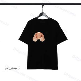 Nouvelle marque de mode Pa Palms/anges ours en peluche manches courtes coton surdimensionné T-shirt ample pour hommes et femmes 795