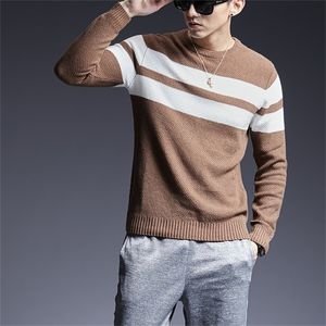 Marque de mode pull pour hommes pulls o-cou Slim Fit pulls tricoté épais automne Style coréen décontracté hommes vêtements 201225