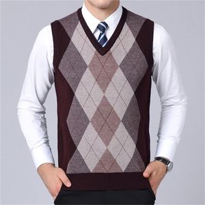 Mode Brand Sweaters Mens pullovers v Neck slanke fit jumpers gebreide mouwloze herfst Koreaanse stijl casual mannen kleding 201126