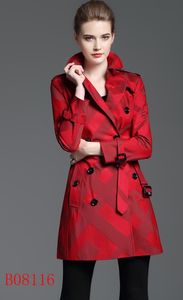 Nouvelle mode British Middle Long Spring Coat / High Quality Brand Designer Double Gwasted Trench pour les femmes SIME S-XXL 3 COULEURS