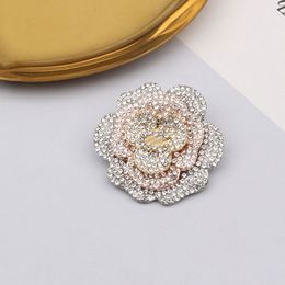 Nouvelle broche de mode pleine de diamants personnalité revers élégant Tempérament polyvalent épingle accessoires de sliver diamant perlé en or rouge