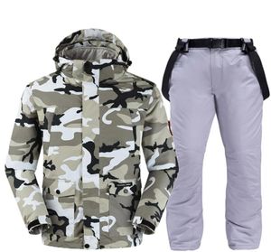 Nouvelle mode Camouflage hommes combinaison de neige vêtements de snowboard hiver tenue de sport en plein air vestes de ski imperméables pantalon de ceinture de neige 8961168