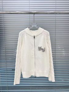 Cardigan à manches longues et col en v, tricot personnalisé, blanc cassé, taille unique, nouvelle mode automne/hiver 2023