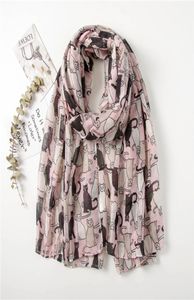 Nieuwe Mode Kat Print Katoen Voile Sjaal Vrouwen Animal Print Wrap Sjaals Sjaal Hijab Hele 10 Stuks Veel 4297939