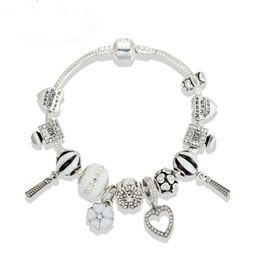 Nieuwe Mode Bedelarmband 925 Zilver voor Armbanden perzikhart Hanger Bangle parfumflesje Charme Kralen Diy Sieraden voor gift235H