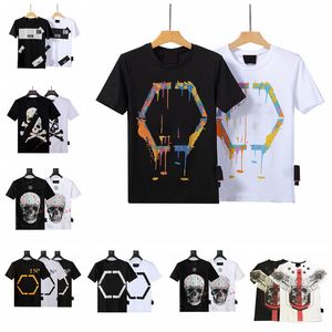 Nouvelle mode poitrine broderie loup crâne hommes T-shirt à manches courtes T-shirt style décontracté Hipster motif fractal t-shirts dessus frais livraison gratuite # p15