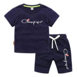 Nouvelle mode enfants bébé vêtements d'été ensembles garçons t-shirts hauts cordon Shorts décontracté vêtements de sport tenues