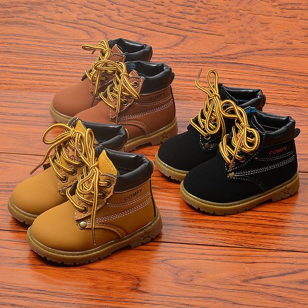 Nouveau Mode Enfants Moutarde Martin Bottes Toddler Garçons Cheville Bottes Filles Chaussures Enfants Bottes Vente Chaude LJ200911