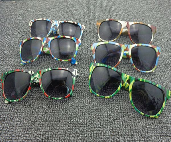 Nouvelle mode enfants lunettes de soleil militaires enfants lunettes de soleil lunettes UV400 lunettes camouflage lunettes 12 pcs/lot livraison gratuite