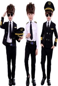 Nieuwe mode kinderen039S Day piloot uniform stewardess cosplay Halloween kostuums voor kinderen vermomming meisje boy kapitein vliegtuigen FA6960711