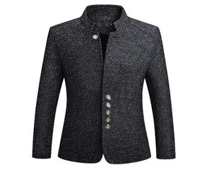 Nueva moda, chaquetas de traje de estilo chino para hombre, chaqueta Formal clásica de lana de Color sólido, ajustada, con cuello mandarín, chaqueta para hombre, esmoquin 6XL8640736