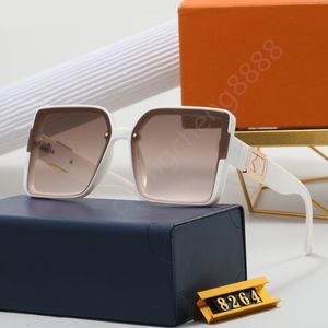 Nieuwe mode klassiek 8264 zonnebrillen voor mannen metaal vierkant goud frame UV400 unisex vintage stijl houding zonnebrillen bescherming brillen bril met doos