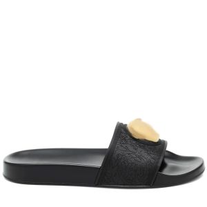 Nieuwe mode klassiekers palazzo sandaal casual schoen muilezels dames sandale schuifregelaars metaal logo slipper zomerplatform flat met doos