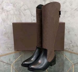 Nouvelle mode couleur correspondant tête ronde femmes longues bottes femme décontracté sauvage en cuir antidérapant femmes bottes Cowboy shoe10 2502