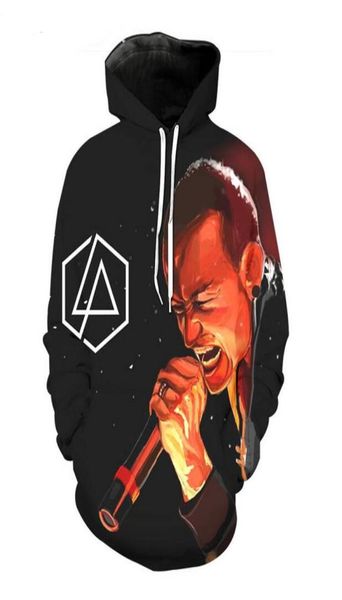 Nueva moda Cool sudadera con capucha con estampado 3D para hombre y mujer Casual Linkin Park Chester Bennington estilo ropa de calle XLM044713719