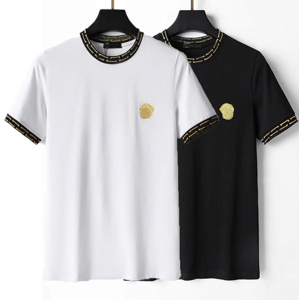 Nouveau couple de mode T-shirt Designer Brand T-shirts Tops Top Quality Modèle de broderie Coton Coton Collier Scoop à manches courtes Vêtements masculins causaux Loose