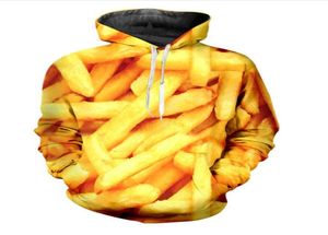 Nouveaux couples de mode hommes femmes unisexes HD FRIGES FRIES FROMING 3D PRINT HOODIES Sweetshirt Playlover Tops RW0189277278