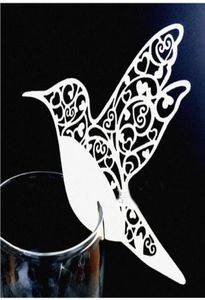 Nueva moda creativa pájaro papel copa de vino tarjeta de lugar decoración del banquete de boda 200 piezas lote 3928486